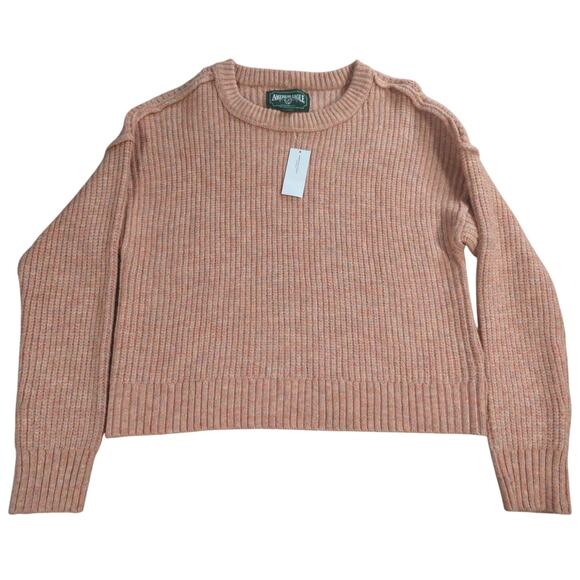 NWT American Eagle Womens Sweater Small Pink Ribbed Knit Long Sleeve Pullover - Picture 1 of 14